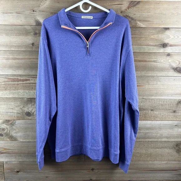 Peter Millar Mens Shirt Long Sleeve 1/4 Zip Pullover Cotton Golf Preppy XXL - Picture 1 of 8